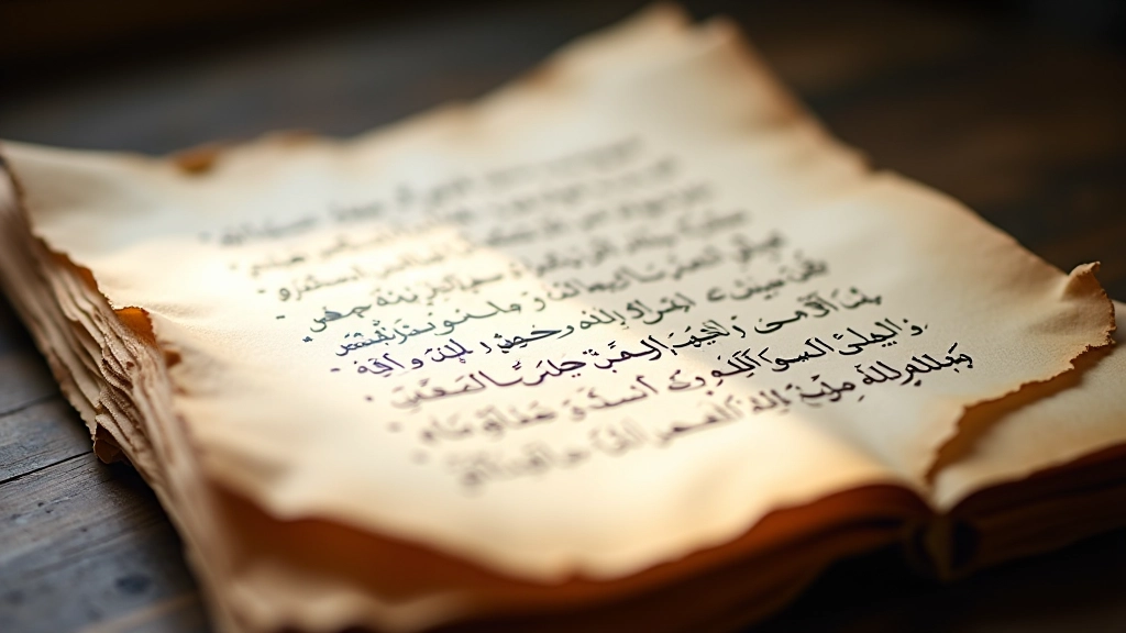 Pagine di poesia araba scritta a mano con calligrafia elegante su carta pergamena, illuminata da luce naturale