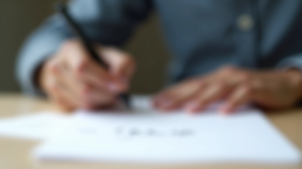 Mano che scrive lettere arabe su carta, primo piano con fuoco nitido sulla penna e inchiostro, sfondo neutro