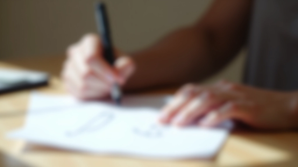 Mani che scrivono in arabo su un foglio bianco con penna nera