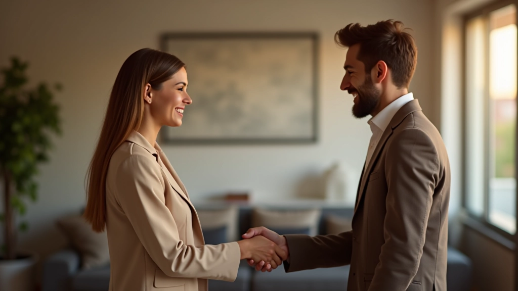 Due persone che si salutano con una stretta di mano in un ambiente accogliente