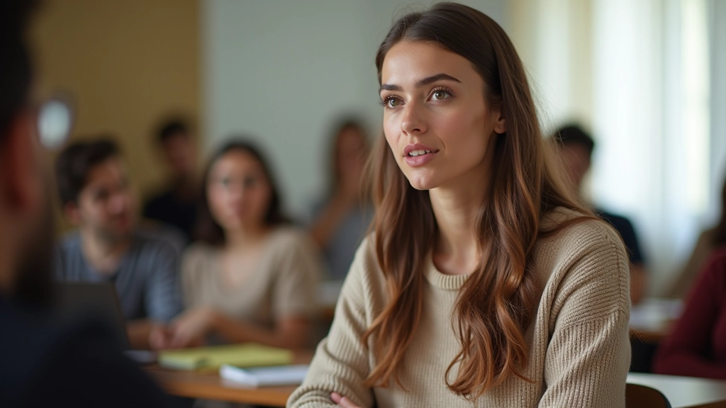 Persona che parla durante una lezione di conversazione araba interattiva